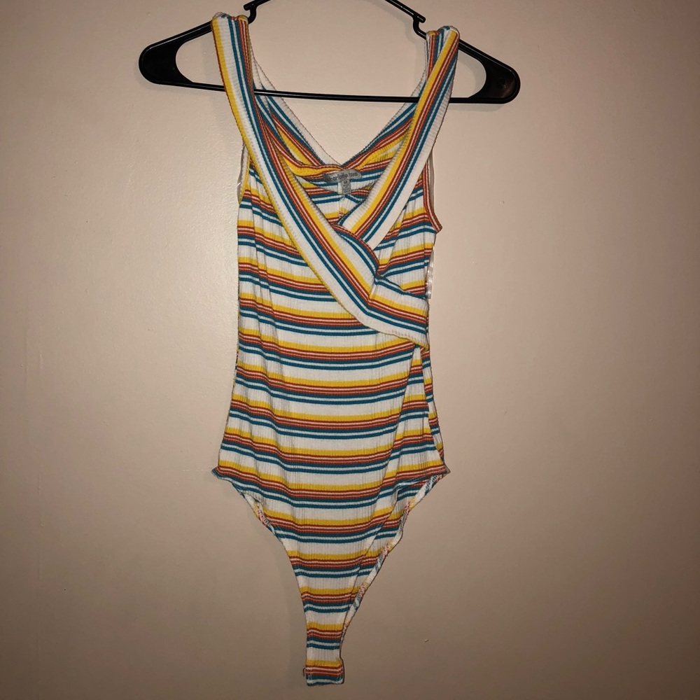 Never worn Charlotte Russe bodysuit 💛💙❤️